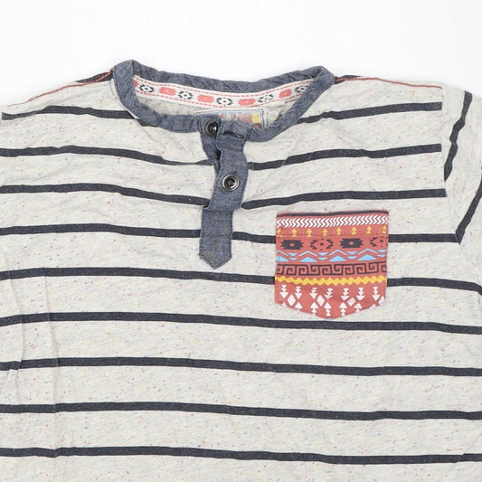 TU Boys Beige Striped Basic T-Shirt Size 10 Years