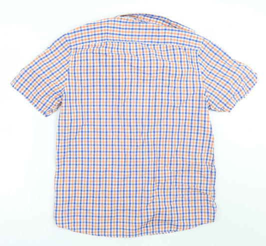 George Mens Blue Check Button-Up Size M