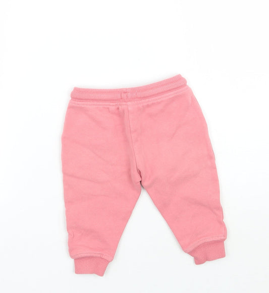 NEXT Girls Pink Sweatpants Trousers Size 6-9 Months