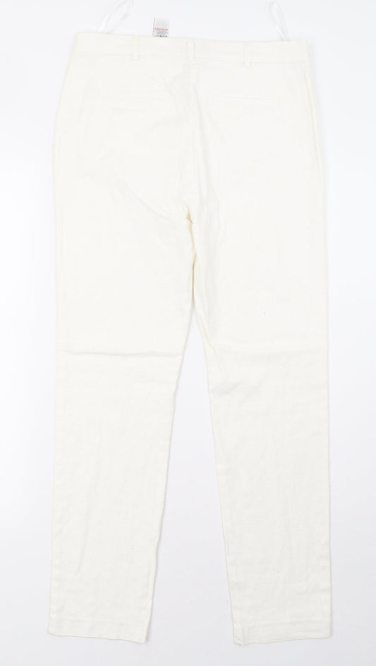 Womens UK Size 10 NEXT Regular Fit Sweatpants White Trousers