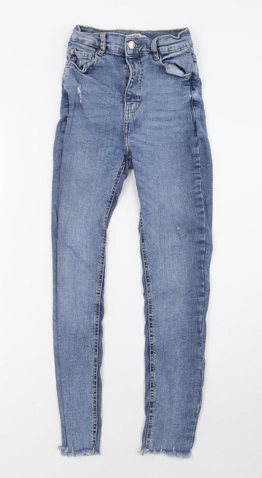 Womens UK Size 4 Pull&Bear Regular Fit Skinny Blue Jeans