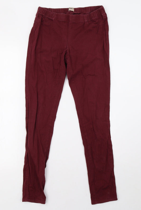 Additional front view of Only women’s purple denim jegging trousers, size UK 8, 29-inch leg
