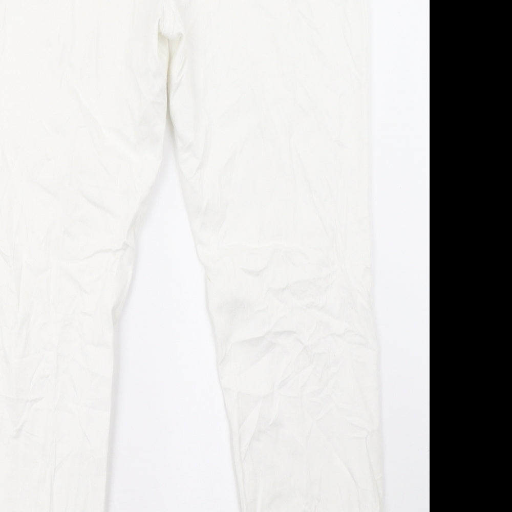 Womens UK Size 14 Wallis Regular Fit Straight White Jeans