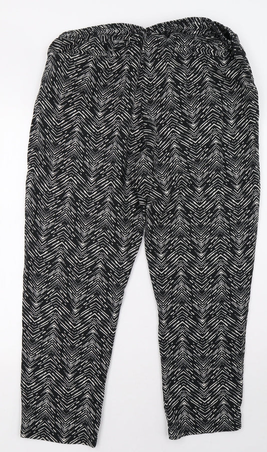 Womens UK Size 12 Preworn Regular Fit Black Trousers
