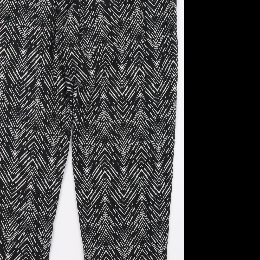 Womens UK Size 12 Preworn Regular Fit Black Trousers