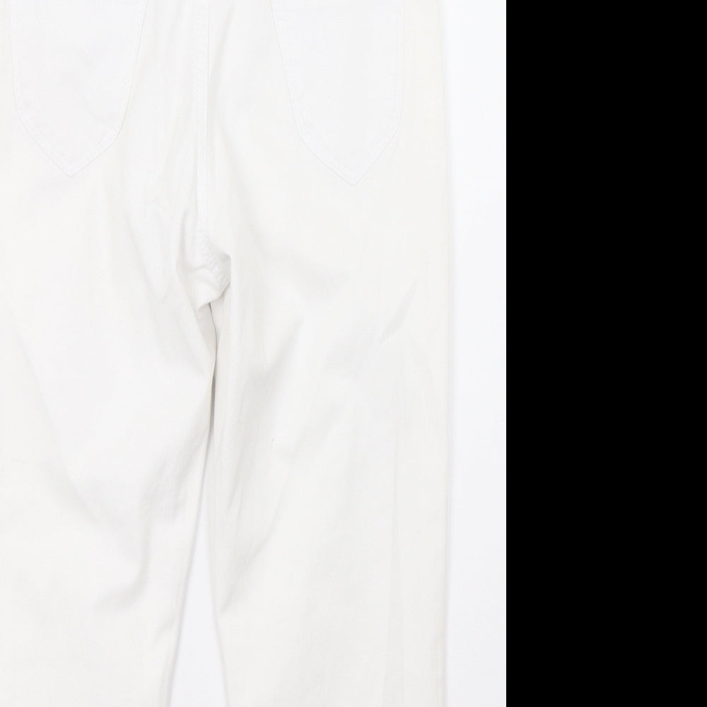 Womens UK Size 12 Kaleidoscope Regular Fit Straight White Jeans