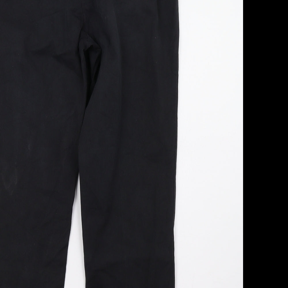 Womens UK Size 12 Preworn Regular Fit Black Trousers