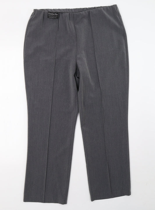 Womens UK Size 14 Classic Regular Fit Grey Trousers