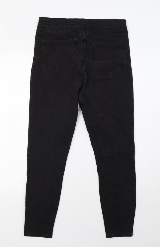 Primark Womens Black Denim Straight Jeans Size 10 L28 in