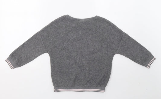 NEXT Girls Grey Pullover Sweatshirt Size 7 Years
