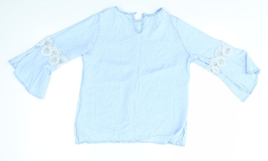 Womens UK Size 8 Preworn Blue Basic Blouse