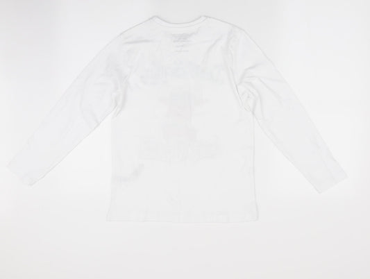 Primark Girls White Basic T-Shirt Size 9-10 Years - christmas top