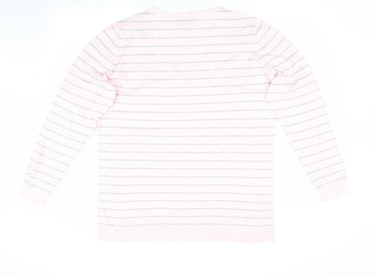 C&C The Basics Womens Pink Striped Pullover Jumper Size XL