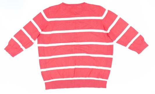 The Collection by Debenhams Womens Orange Striped Pullover Jumper Size 20