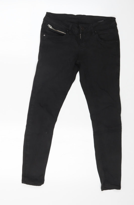 Womens UK Size 28 in NEVER DENIM Regular Fit Skinny Black Jeans