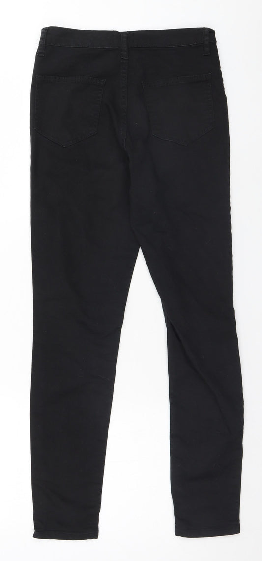 PRETTYLITTLETHING Womens Black Straight Jeans Size 8 L26 in