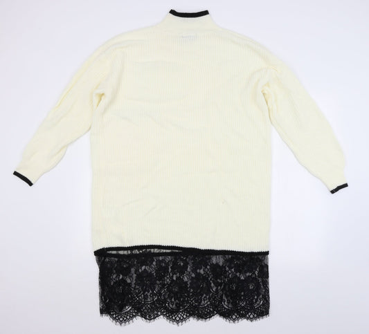 SheIn Womens White   Pullover Jumper Size S