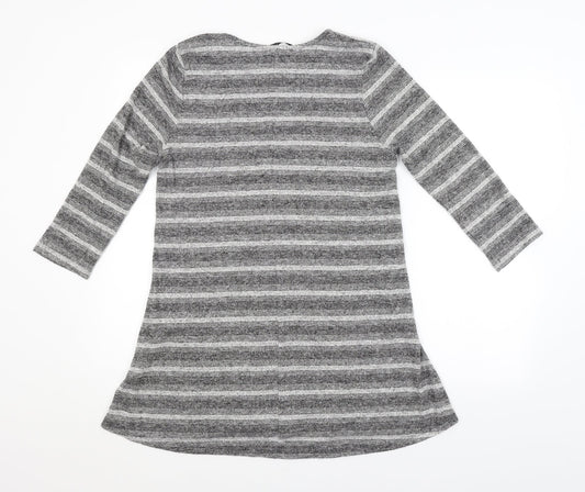 TU Womens Grey Striped Pullover Jumper Size 12