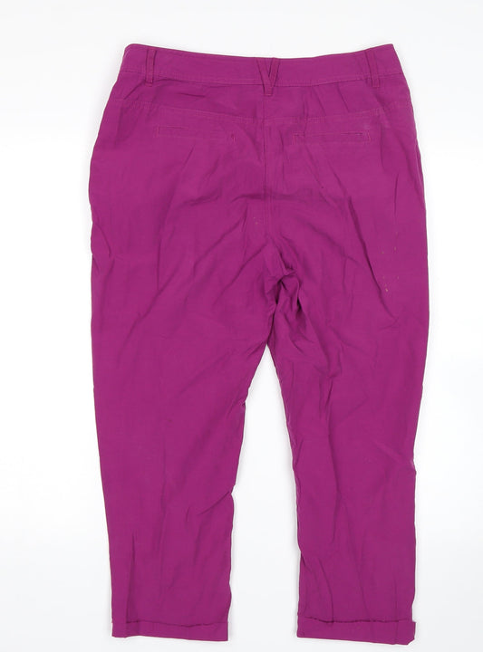 Dorothy Perkins Womens Purple Cropped Trousers Size 10 L23 in