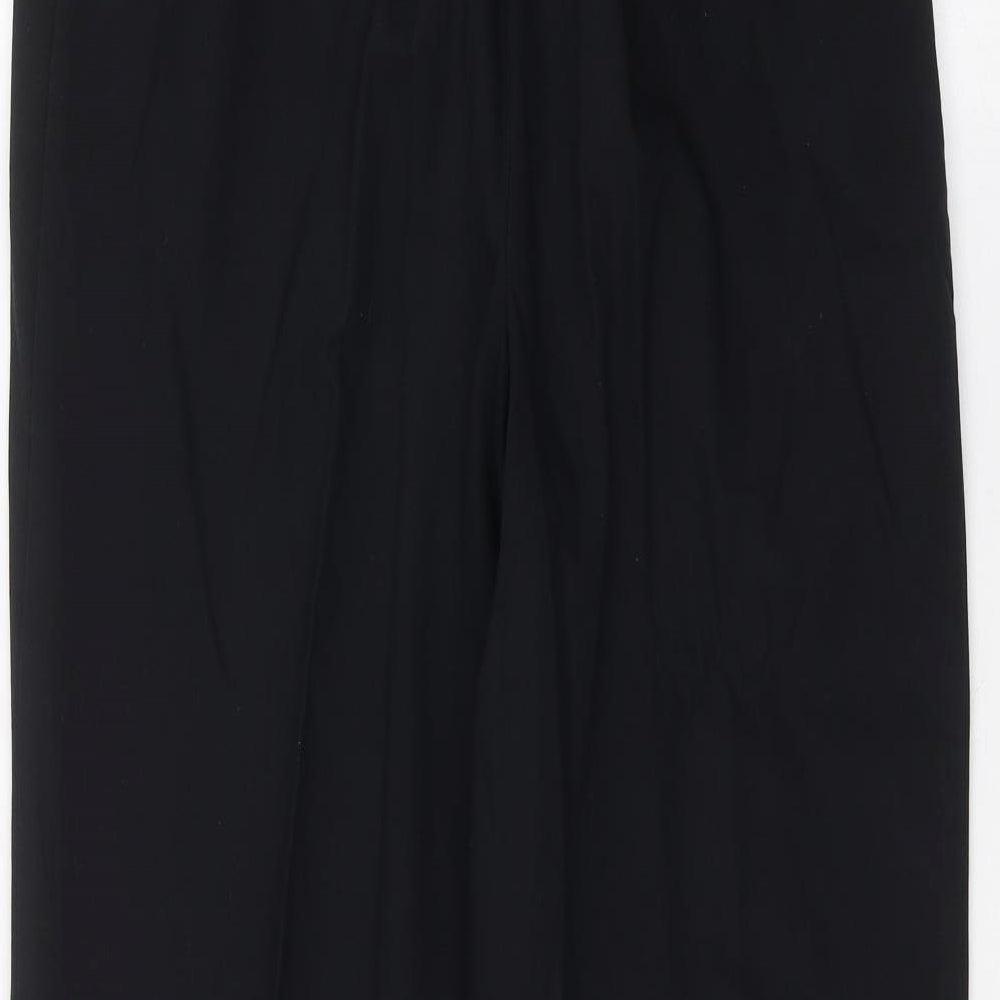Womens UK Size 16 Preworn Regular Fit Black Trousers