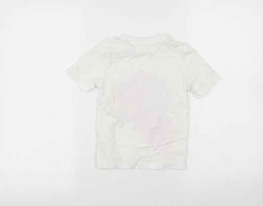 George Girls White Basic T-Shirt Size 3-4 Years