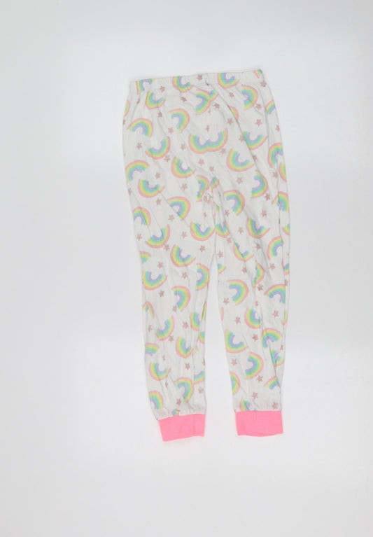 Primark Girls White Sweatpants Trousers Size 7-8 Years