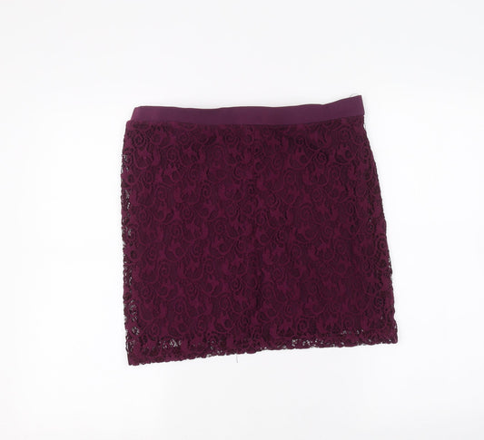 Miss Selfridge Womens Purple   Mini Skirt Size 16