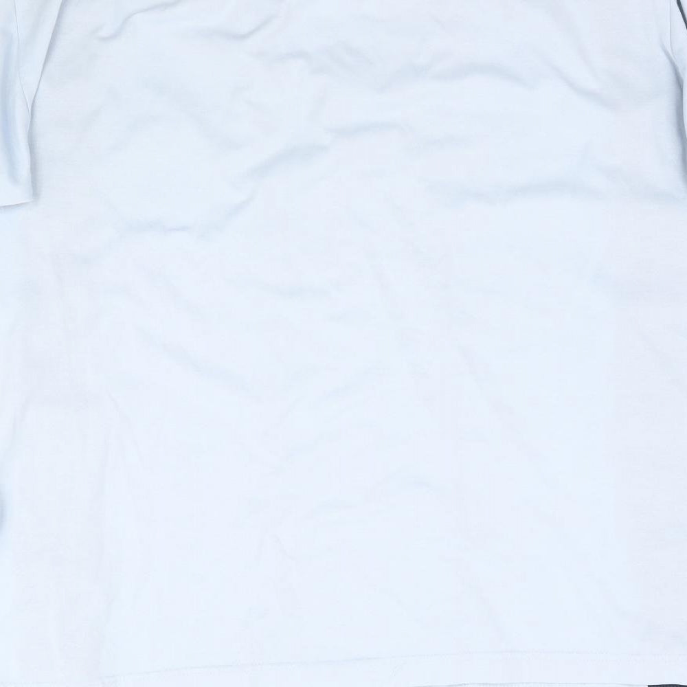 Mens UK Size L Peter Gribby Blue Button-Up Short Sleeve Casual Shirt
