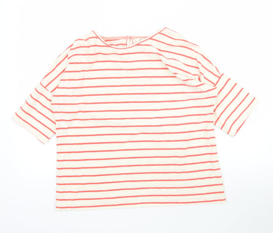 Adini Womens Multicoloured Striped Basic T-Shirt Size XS
