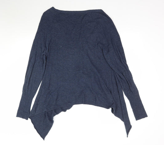 George Womens Blue Knit Cardigan Jumper Size 14 - Asymmetric Hem