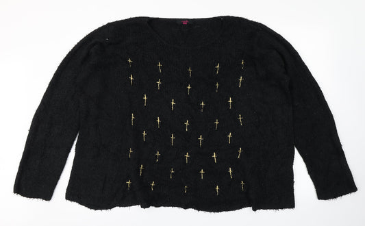 Womens UK Size 14 Simply Be Black Pullover Jumper