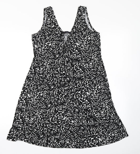 M&S Collection Womens Black Geometric Tank Dress Size 8