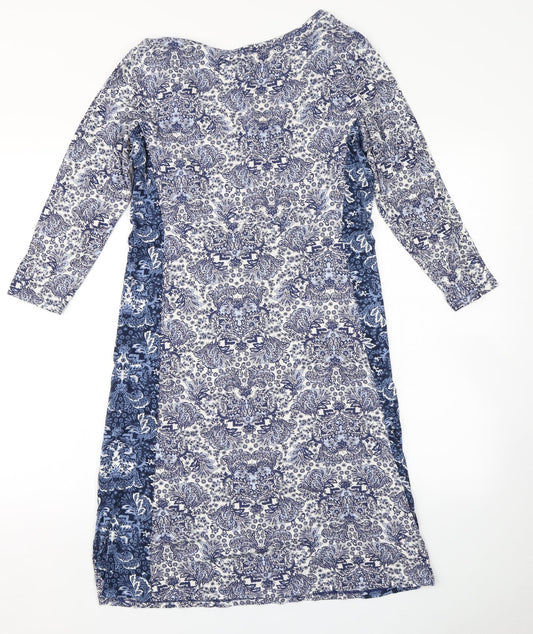 TU Womens Blue Floral Fit & Flare Size 12