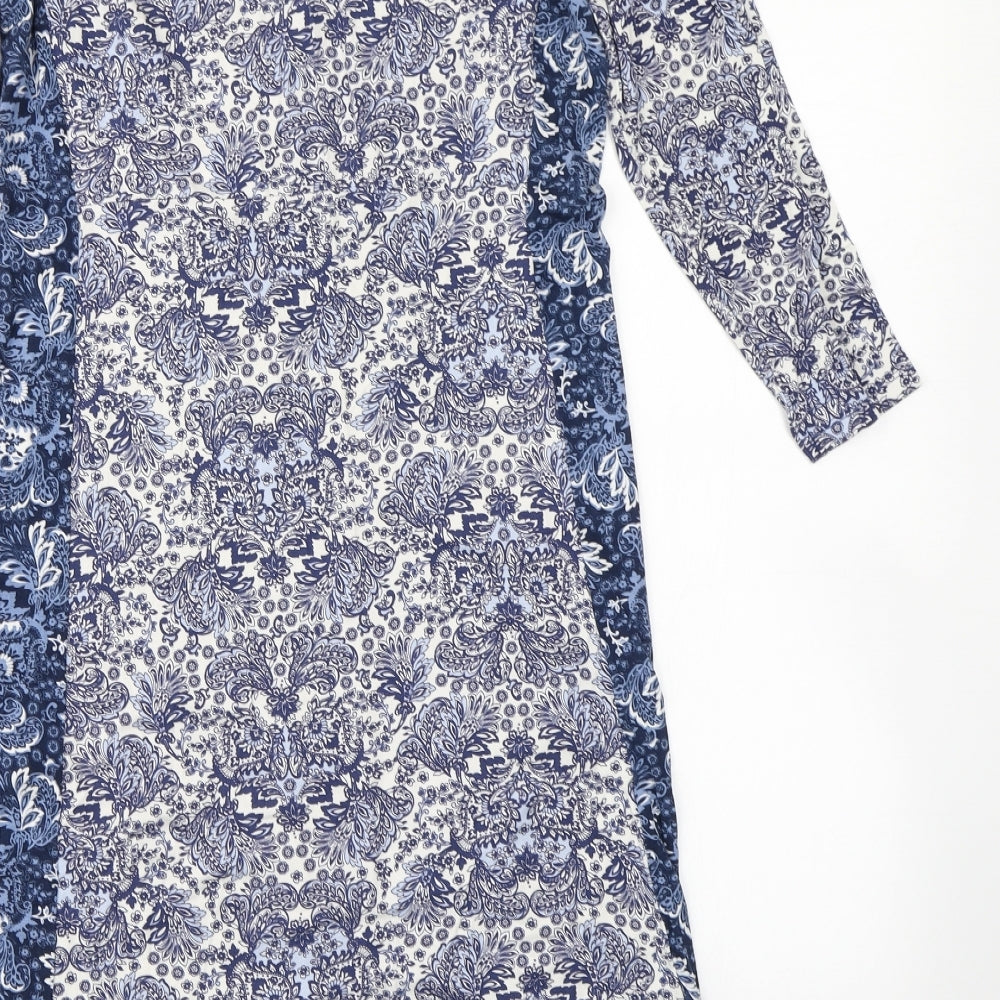 TU Womens Blue Floral Fit & Flare Size 12