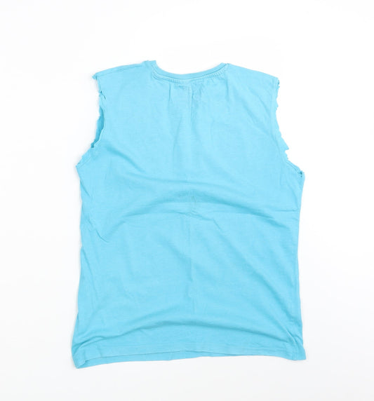 Rebel Girls Blue Basic T-Shirt Size 10-11 Years