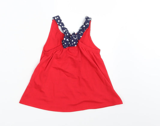 Preworn Girls Red A-Line Size 3-4 Years