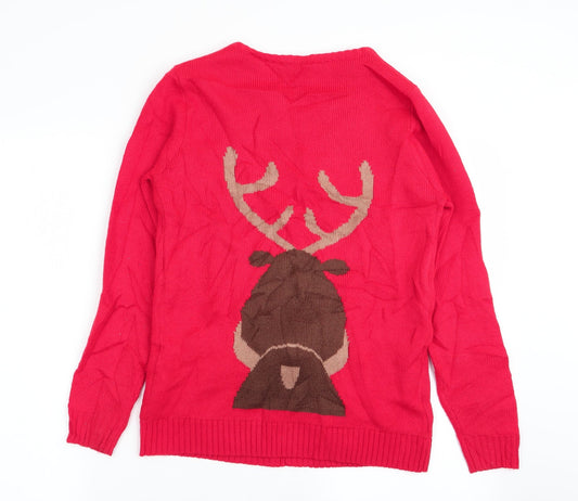 Womens UK Size S Peacocks Red Pullover Jumper