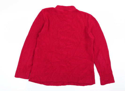 Womens UK Size L Preworn Red Pullover Jumper