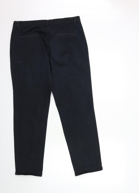 Womens UK Size 12 Debenhams Regular Fit Black Trousers