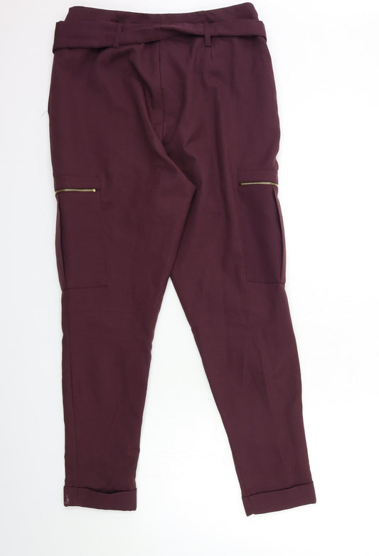 Select Womens Purple Trousers Size 10 L30 in