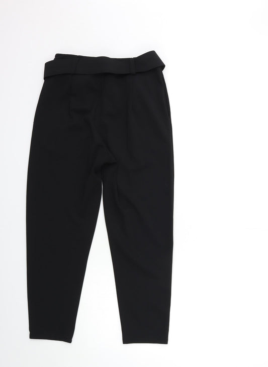 Krisp Womens Black Trousers Size 8 L25 in