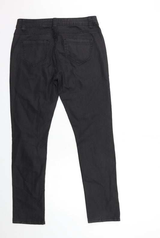 Womens UK Size 30 in Preworn Regular Fit Straight Black Jeans