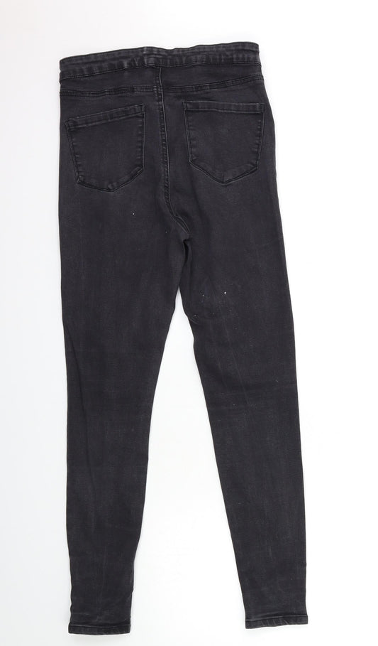 Denim & Co. Womens Black Denim Skinny Jeans Size 14 L27 in