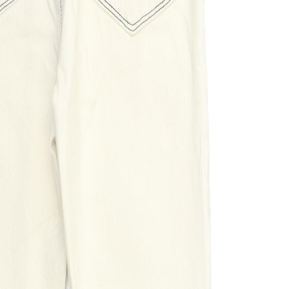 Womens UK Size 8 Boohoo Regular Fit Skinny Beige Jeans