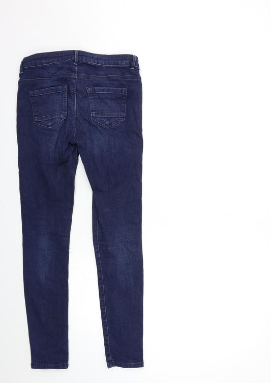 Denim & Co. Womens Blue Denim Skinny Jeans Size 10 L28 in