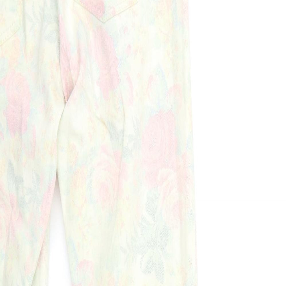 Topshop Womens Beige Floral Denim Skinny Jeans Size 25 in L32 in