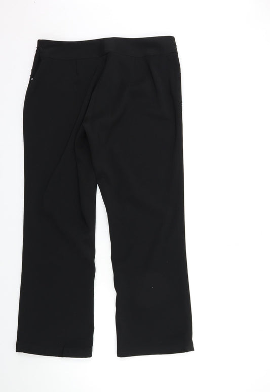F&F Womens Black Trousers Size 12 L28 in