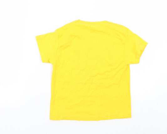 Fruit of the Loom Girls Yellow Basic T-Shirt Size 3-4 Years - Children in Need