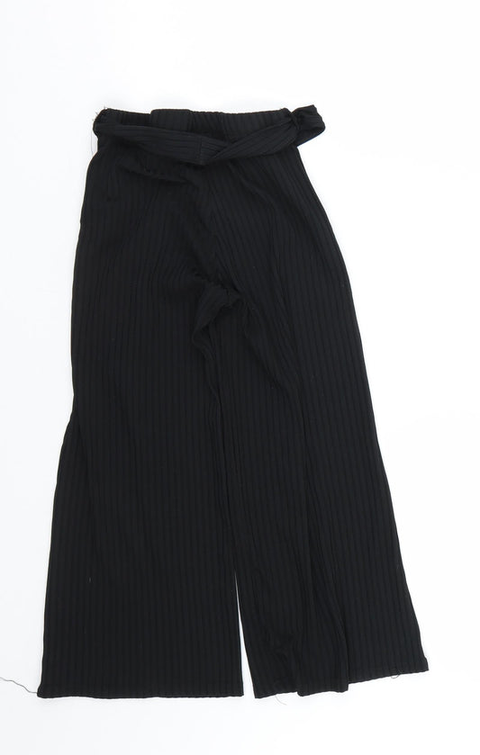 New Look Girls Black Striped Capri Trousers Size 9 Months