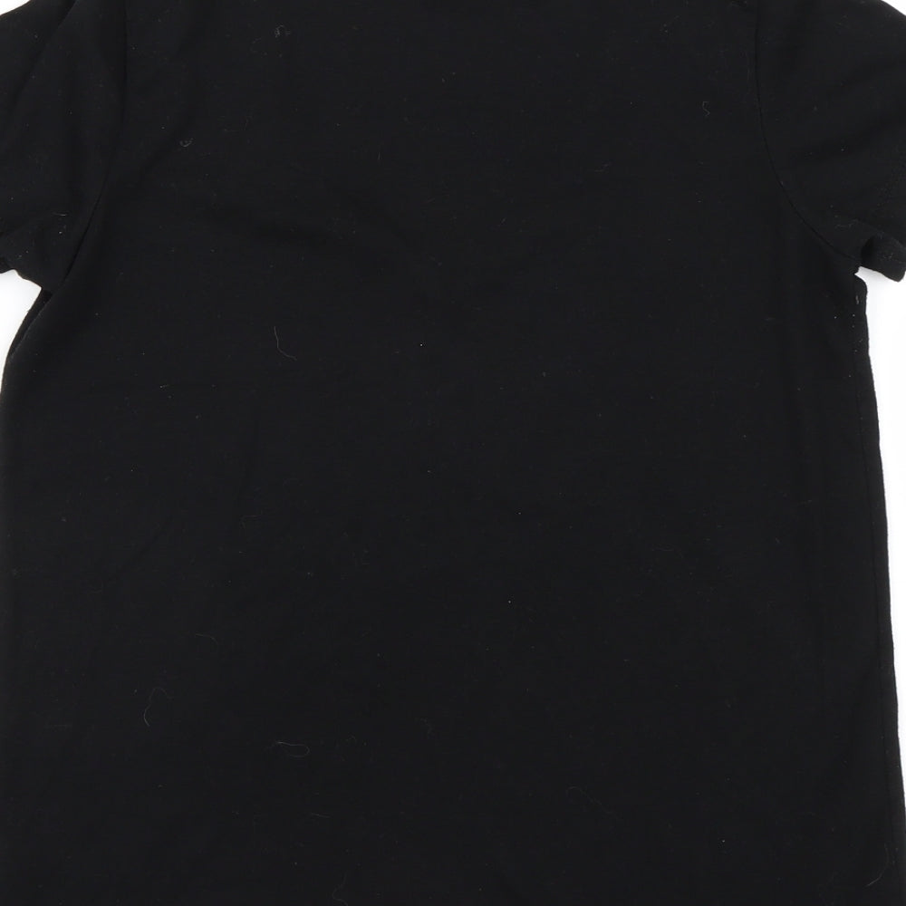 Womens UK Size 8 Red Herring Black Basic T-Shirt